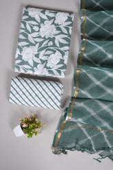 Premium Sanganeri Printed Cotton Suit With Kota Doria Duppta(BFCOTKD38)